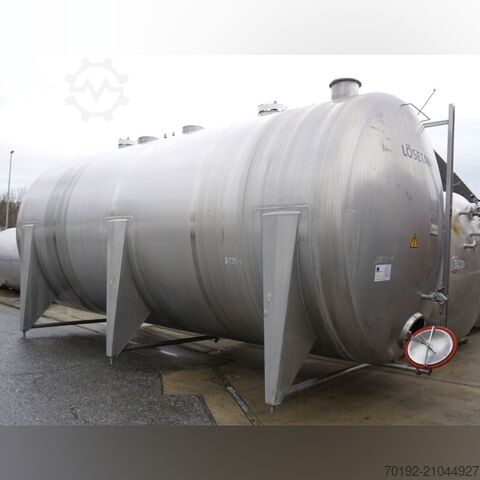 42000 Liter liegender Lagertank aus V2A mit 2 Propellerrührwerken  K0194