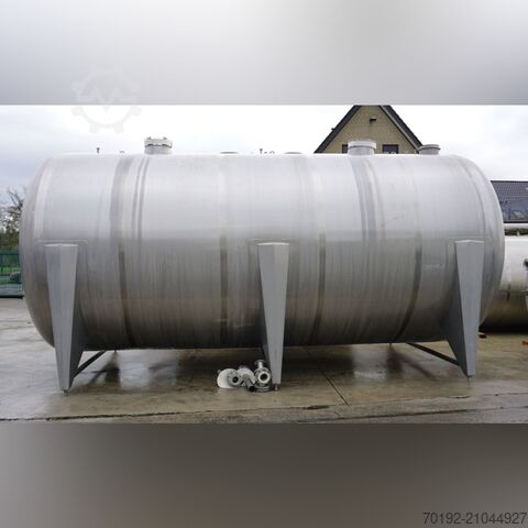 42000 Liter liegender Lagertank aus V2A mit 2 Propellerrührwerken  K0194