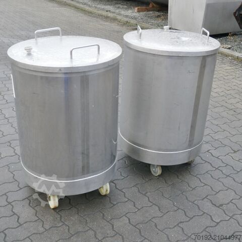 220 Liter fahrbarer Behälter aus V2A  B0095