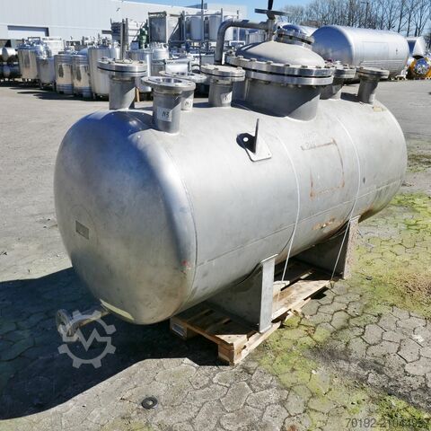 1600 Liter horizontaler Lagertank aus V4A  9876