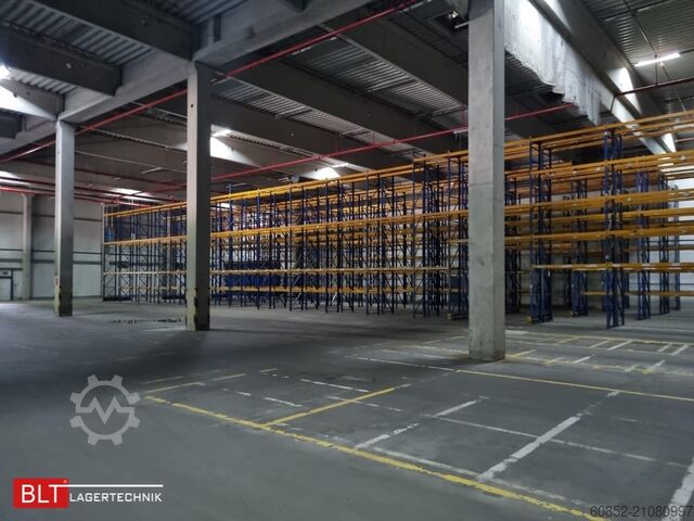 Heavy-duty rack, industrial shelving, high-bay rack Jungheinrich Delta – 101 lfm, Höhe 7,50m Boden + 3 Ebenen | Fachlast 2700 kg