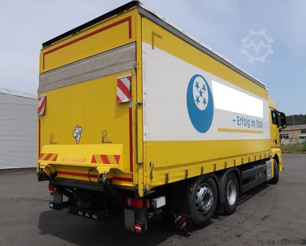 Truck with flatbed & tarpaulin MAN TGX 26.480 LL 6x2 Nachlauflenkachse