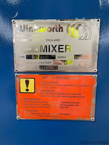 400 Liter Winkworth Modell RT400 Edelstahl Hochgeschwindigkeits-Pflugscharmischer WINKWORTH RT400