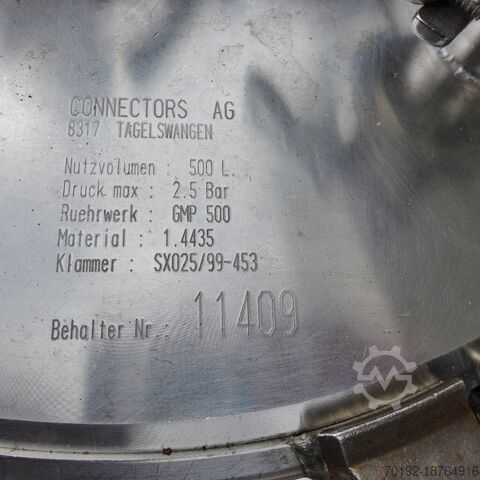 500 liter pressure tank made of V4A  