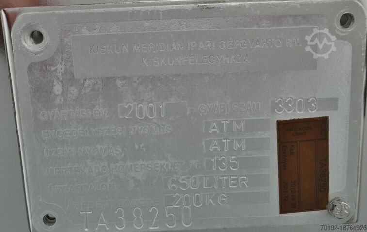 650 liter container made of V4A  