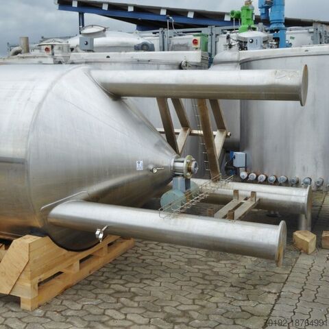 3660 litre pressure vessel made of V4A with tapered bottom  