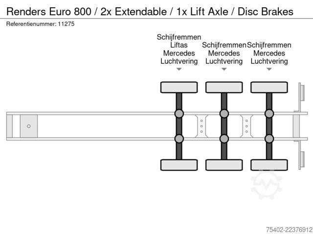 Container transport Renders Euro 800 / 2x Extendable / 1x Lift Axle / Disc ...