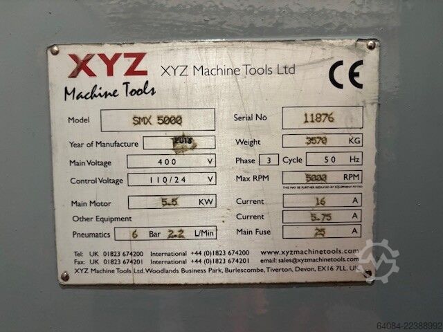 Tool milling machine XYZ Machine Tools SMX 5000