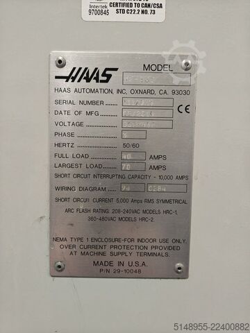 Vertical machining center - 4th axis HAAS VF-2SS