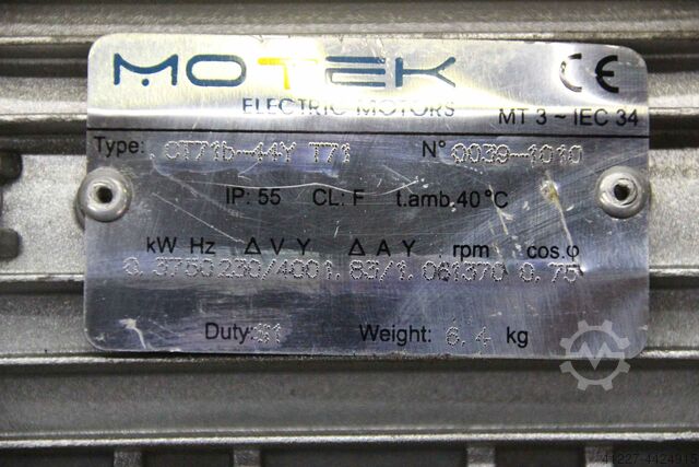 Electric motor 0.37 kW 1370 Rpm Motek CT71b-44Y T71