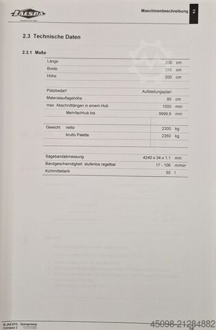 Band saw JAESPA Compact 2