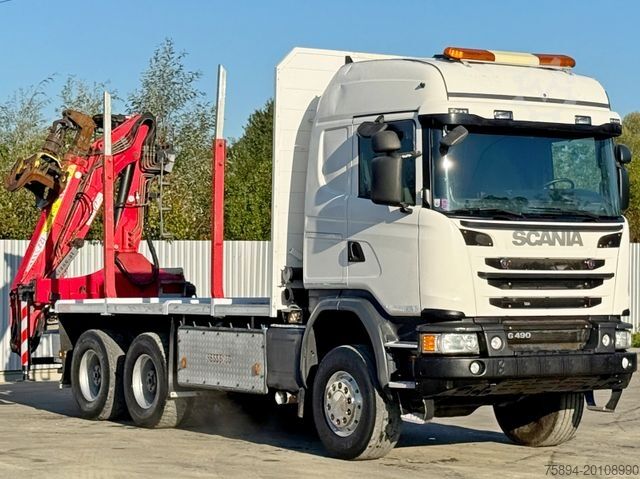 Logging truck SCANIA G490* HOLZTRANSPORTER * PENZ 12Z8.70* 6x6