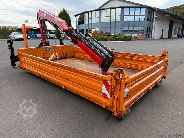 Roll-off tipper truck  Abrollcontainer mit HMF Kran 835 Funk