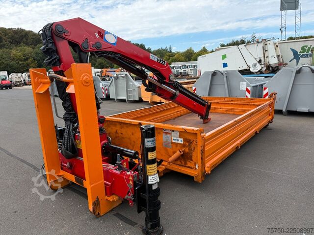 Roll-off tipper truck  Abrollcontainer mit HMF Kran 835 Funk