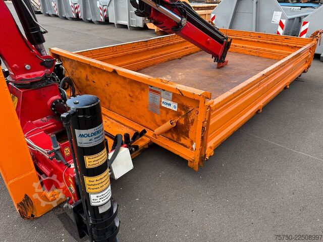 Roll-off tipper truck  Abrollcontainer mit HMF Kran 835 Funk
