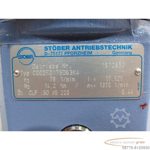 Steuerung Jahns ARH-0-GM76C002-PPH-R2-400-LG600 Motor mit Stöber C002F0175D63K4 Getriebe