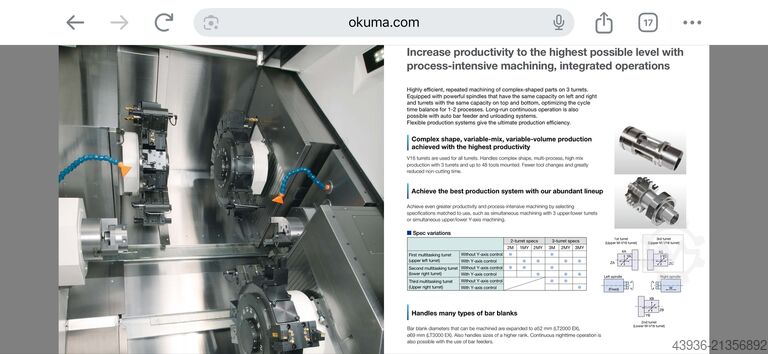 CNC Drehmaschine Y Achse Okuma LT-2000EX Okuma LT-2000 EX
