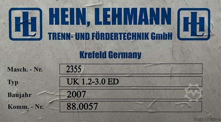 Vibrating bar screen Hein Lehmann UK 1.2 - 3.0 ED