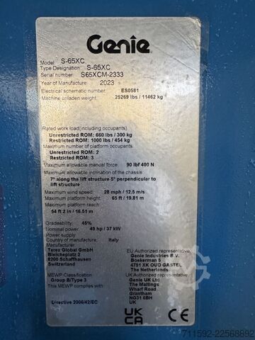 Telescopic Boom Genie S-65 XC