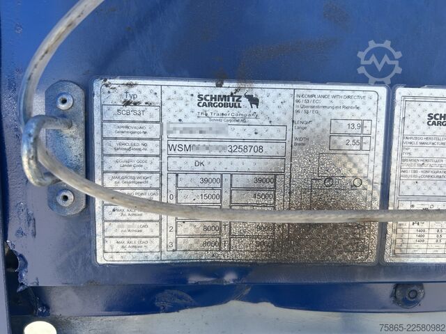 Flatbed Schmitz Cargobull SCB S3T / Plateau - Flat Bed / Disk Brakes / Sw...