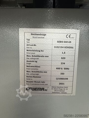 Bandsäge GEWEMA GEBS 540 AS