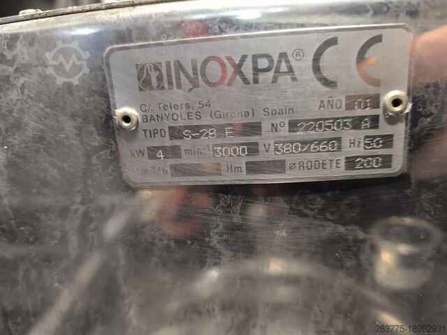 Mobile stainless steel 4 kw pump Inoxpa S-28 E