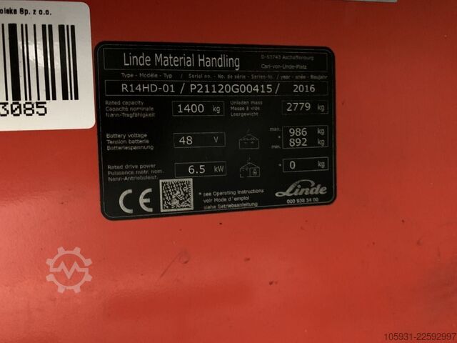 Reach Truck Linde R14HD-01
