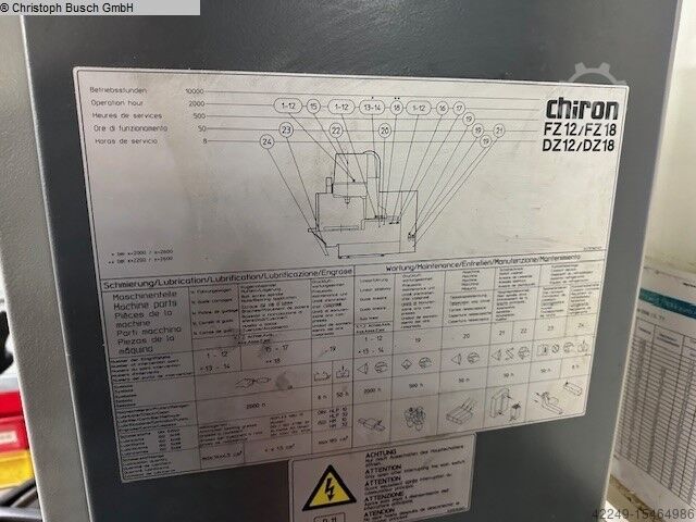 Machining centre CHIRON FZ18L