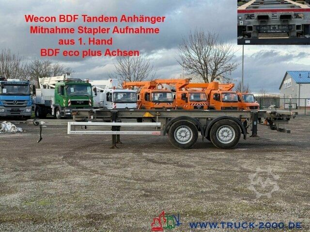 Swap chassis trailer Wecon AWZ 218 BDF Tandem mit Aufnahme für Stapler