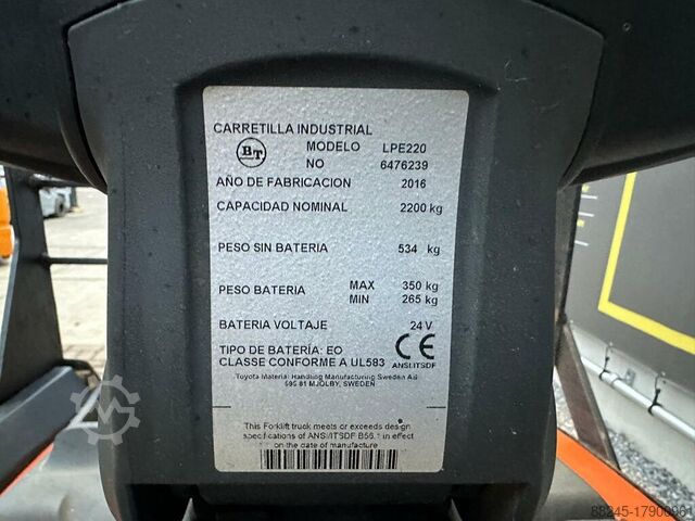 VS-21944 Electric ride-on pallet truck BT Spoons 2350mm BT LPE220