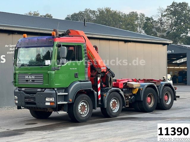 Roll-off tipper truck MAN TGA 35.430 8x4 Palfinger Abroller/Kran