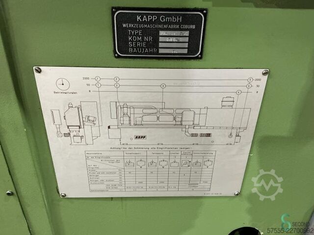 Gear shaping machines  KAPP PAS 383 CNC 1990 KAPP PAS 383 CNC