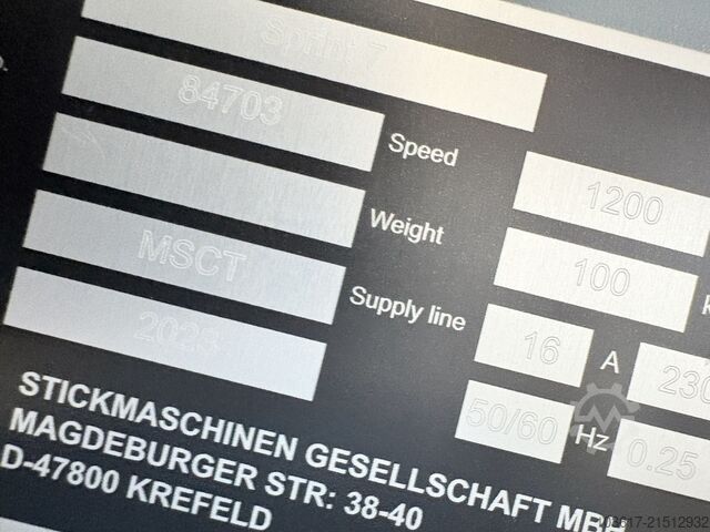 Stickmaschine ZSK Sprint 6 Freiarm, Kappe & Bordüre