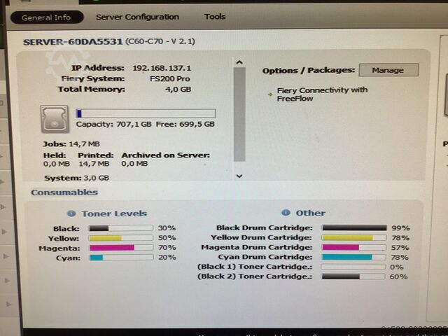 XEROX C60 with external FIERY EX C60/70 XEROX XEROX Digital Color Press C60