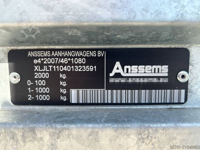Anssems Plateau Trailer PLT 2 PRO 2000 Anssems Plateau Trailer PLT 2 PRO 2000