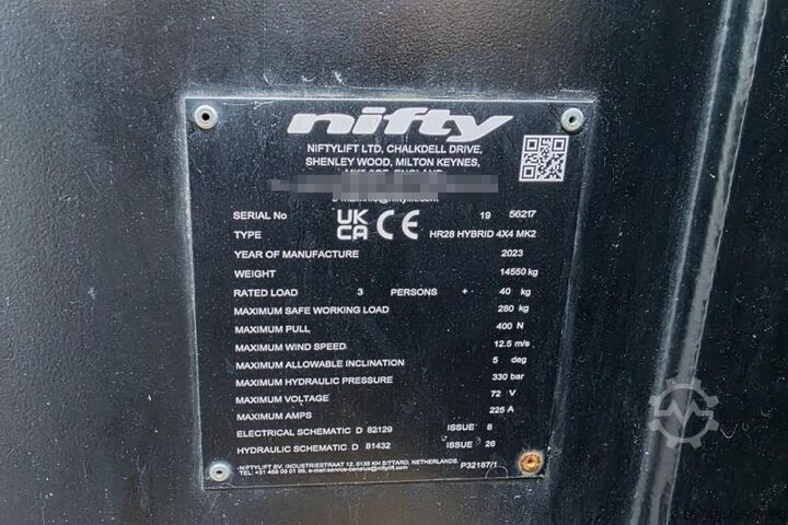 Gelenkteleskoparbeitsbühne Niftylift HR28 Hybride 4x4 Mk2 Hybrid, 4x4 Drive, 28m Workin