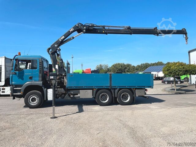 Flatbed truck MAN TGA 26.390 / HIAB 288-EP-3 Hiduio / Funk / 6x4