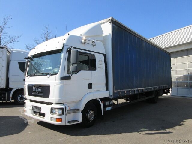 LKW mit Pritsche & Plane man TGL 12.250 Pritsche L 9,50 m, H 3,00 Edscha, LBW