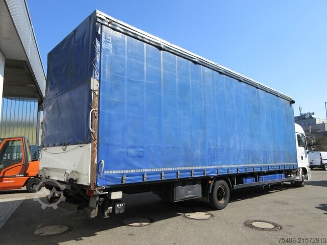 LKW mit Pritsche & Plane man TGL 12.250 Pritsche L 9,50 m, H 3,00 Edscha, LBW