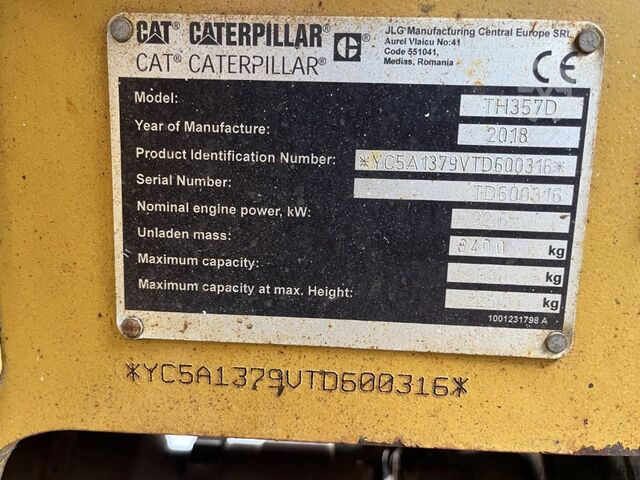 Teleskopstapler starr Caterpillar TH357D