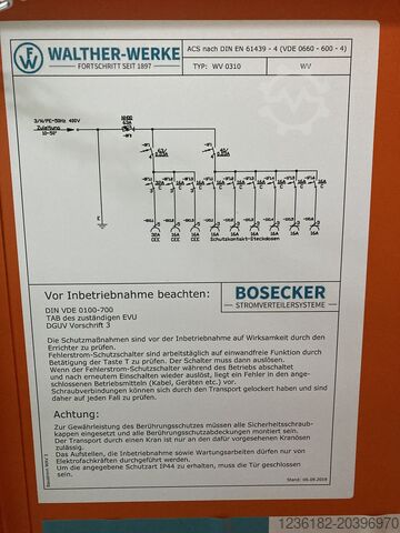 Verleilerschrank / Baustromverteiler Walther-Werke Typ WV0310