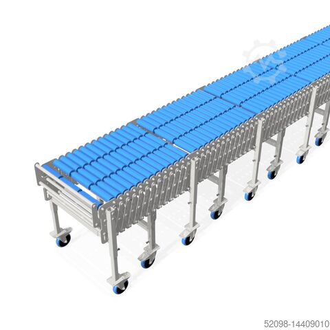 Scissor roller conveyor - L: 3.9 - 9.6 m TAF 1000001360, FB: 600 mm
