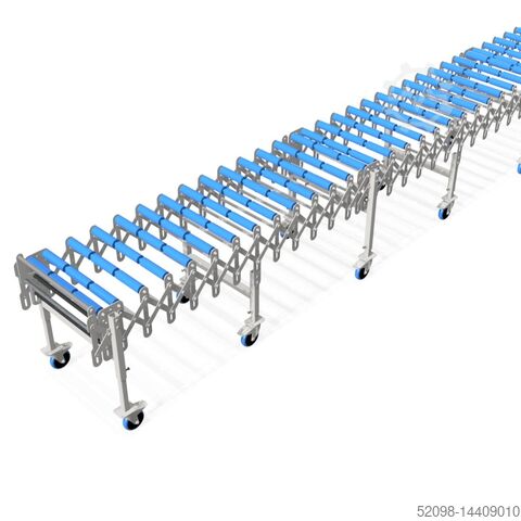 Scissor roller conveyor - L: 3.9 - 9.6 m TAF 1000001360, FB: 600 mm
