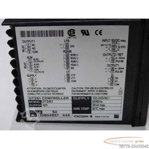 Component Yokogawa UT351-01 Digital Indicating Controller SN:T1DB04657  !