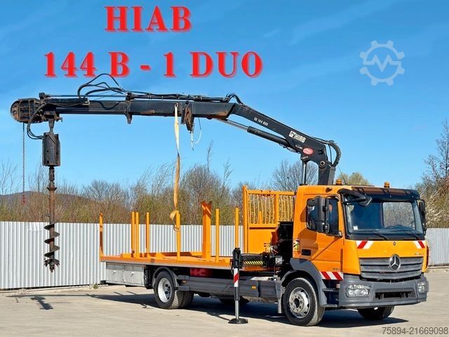 Autokran MERCEDES-BENZ ATEGO 1324 * HIAB 144 B - DUO + Bohrgerät * TOP