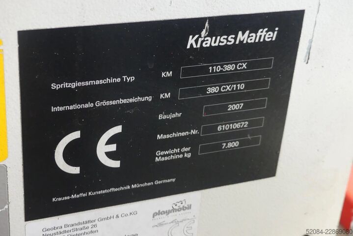 Injection molding machine KraussMaffei KM-110-380CX