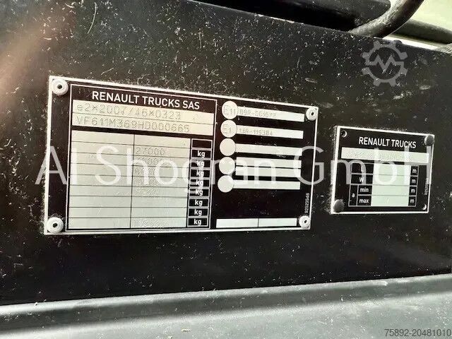 Tarpaulin Renault T480 6x2/Standklima/Eu6/Komplettzug