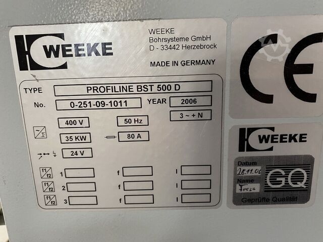 Multi-spindle drilling machine WEEKE BST 500 D