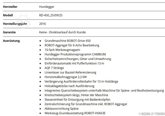 Abbundanlage RD 450 Hundegger RD-450