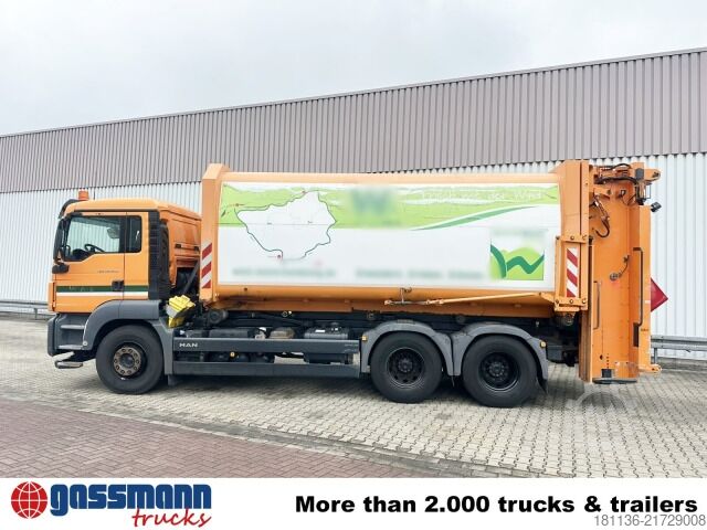 Garbage truck MAN TGS 26.400 6X4 BL, Seilabroller, Haller Lotos,